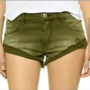 LAST CHANCE BEFORE DONATING: Free People Olive Jean Shorts